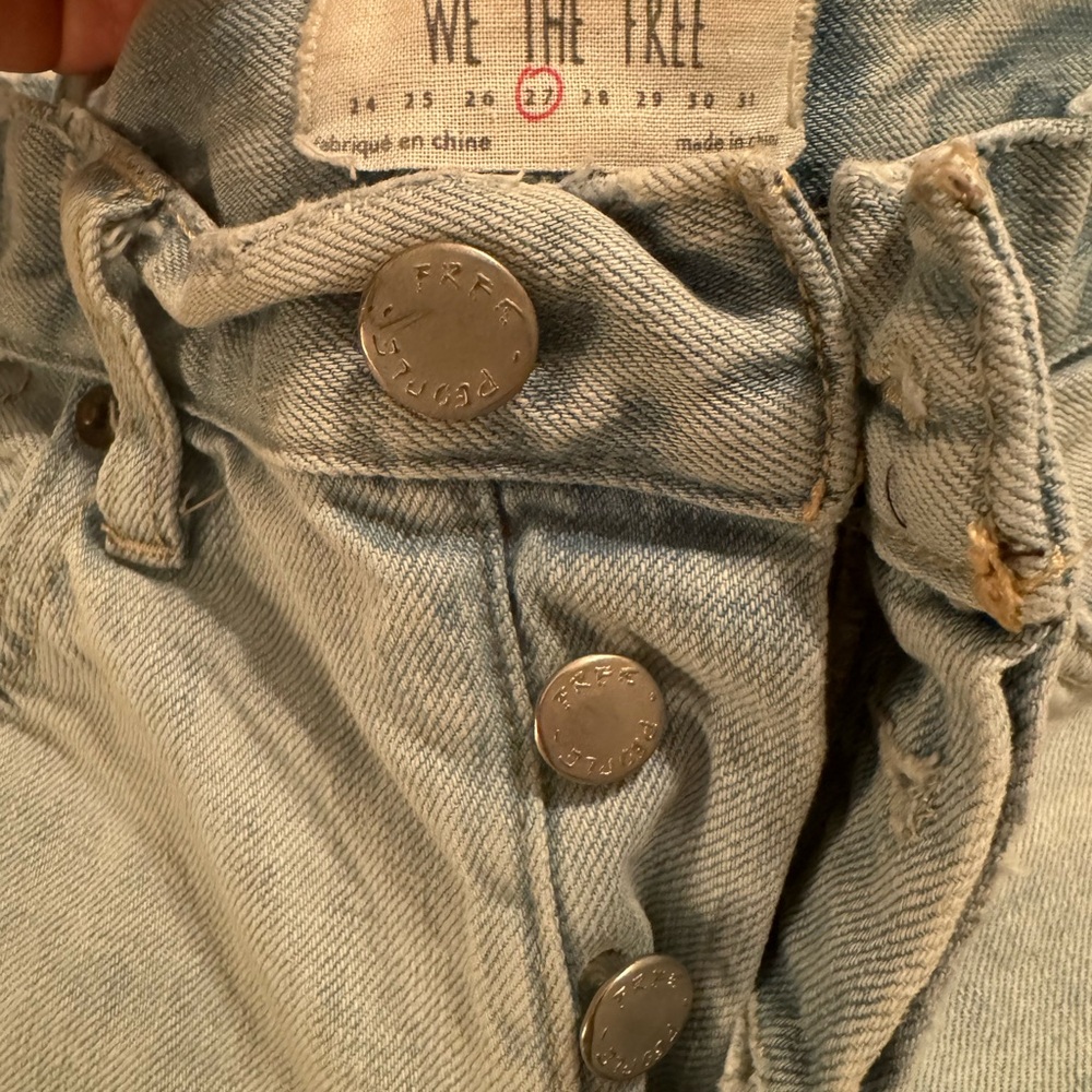 We The Free Light Wash Denim Shorts